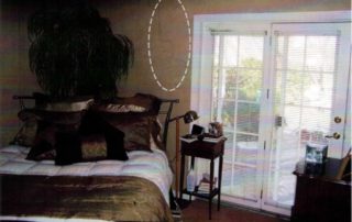 The original master bedroom was very small & had no direct bathroom access. The visible stress crack in the block exterior wall allowed daylight & water into the bedroom.